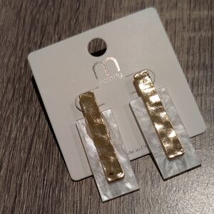 Melody Gold and White Earrings